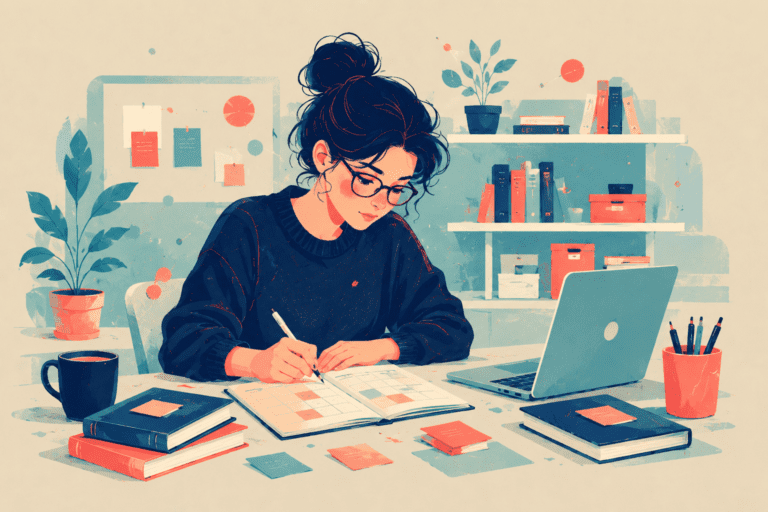 studentessa prende appunti sulla sua agenda