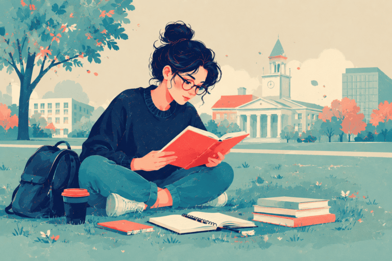 studentessa studia al parco